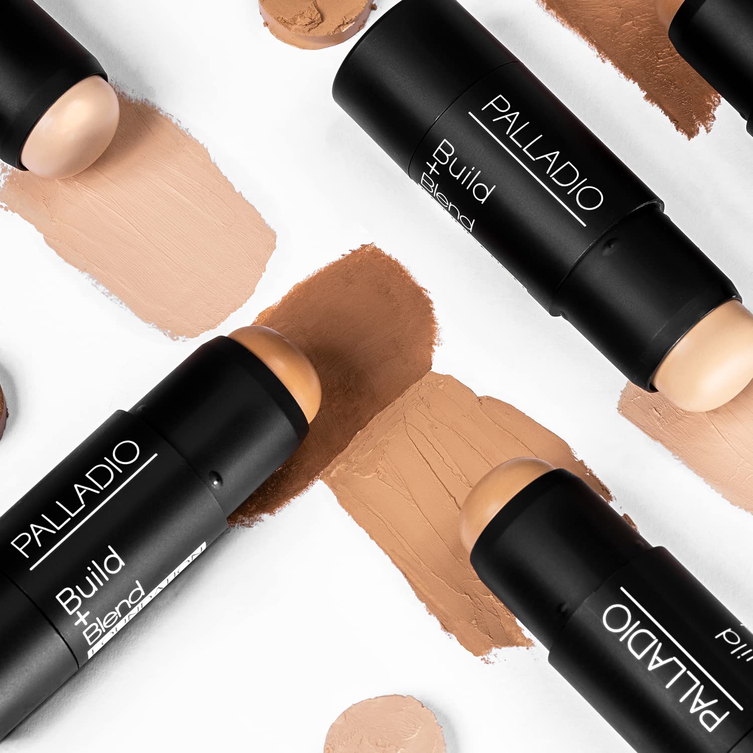 Palladio BUILD + BLEND - Barra de base, barra de contorno para cara, maquillaje profesional para un aspecto perfecto, 0.25 onzas, Cinnamon