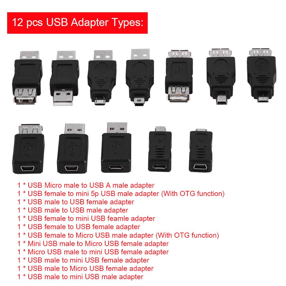 Adaptador USB OTG G22 Micro Mini USB2.0 macho a hembra para Transmisión y Carga de Datos
