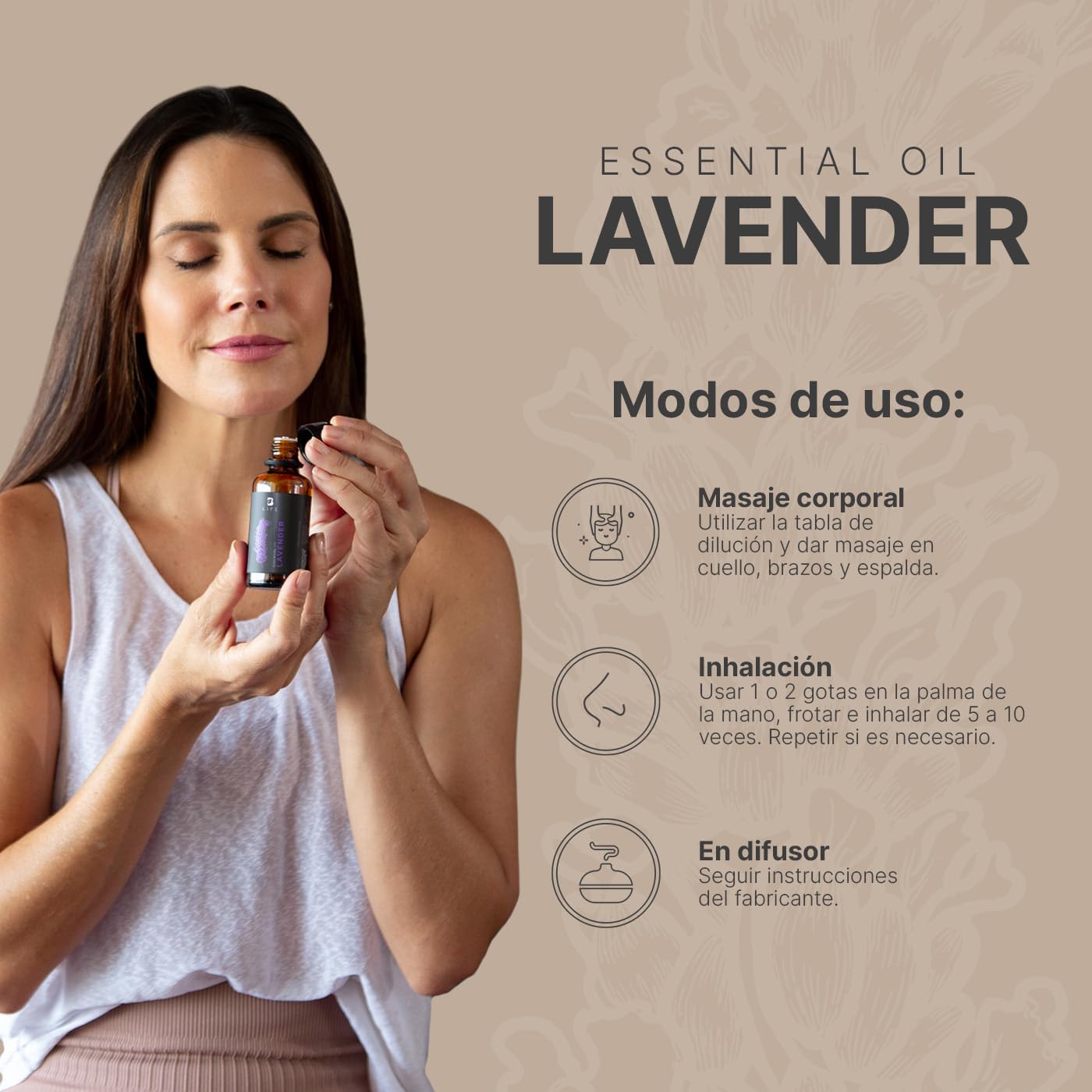 Aceite Esencial B Life Lavanda con Ingredientes Puros y Naturales 50 ml