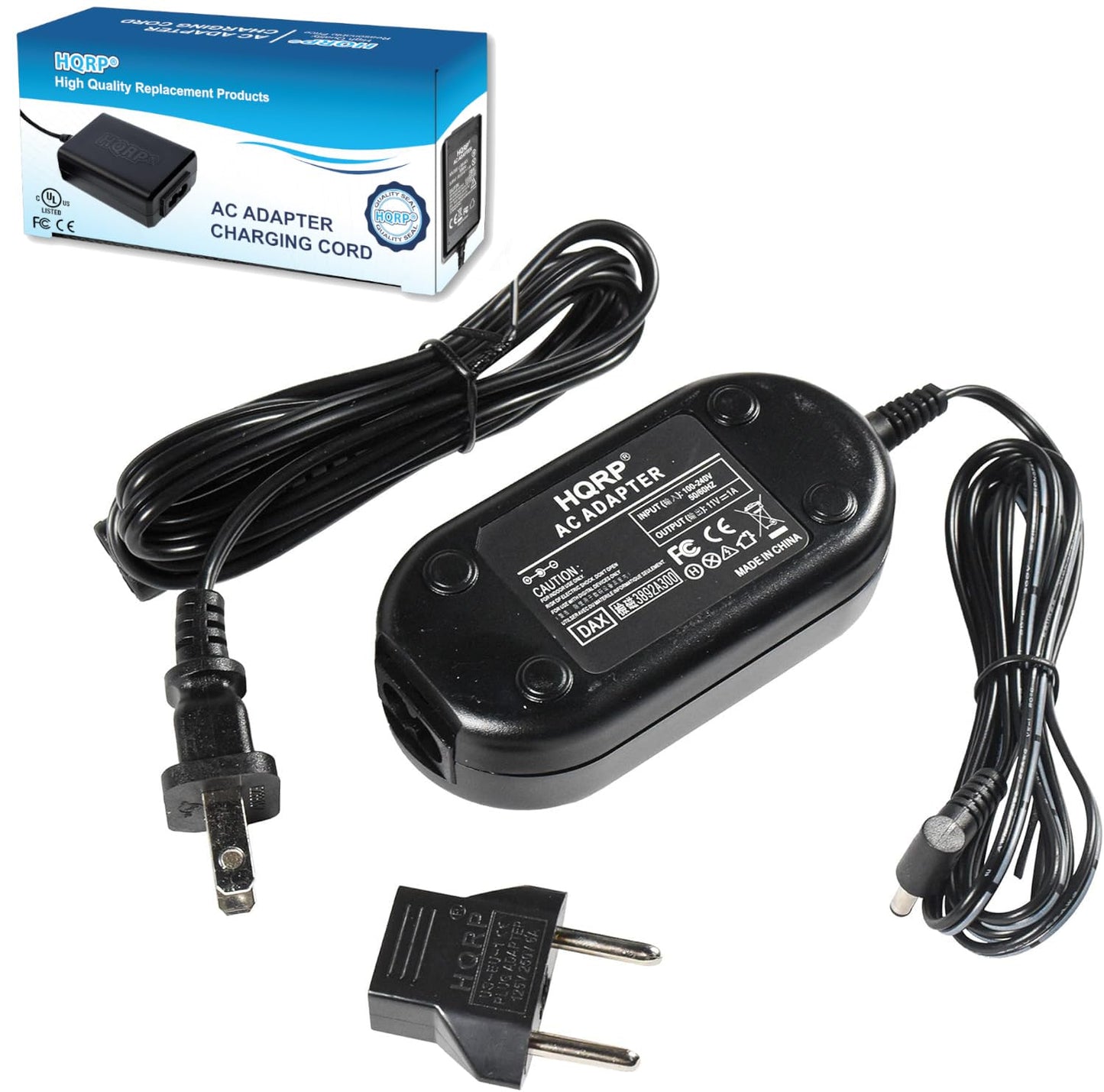 HQRP Adaptador de CA compatible con JVC AP-V10U AP-V11U AP-V12U AP-V13U GR-D22 GR-D30 GR-D31 GR-D70 GR-DV500 GR-DV800 GR-DV801 GR-DVL120 GR-DVL210 GR-GR-GR-DVDVDVDV2200Fuente de alimentación para videocámara + adaptador de enchufe europeo