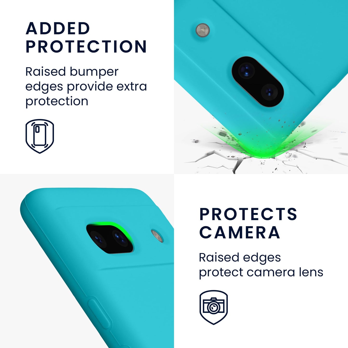 kwmobile Carcasa Compatible con Google Pixel 7a Funda - Case TPU y Silicona antigolpes - Apto Carga inalámbrica - Glaciar Cool