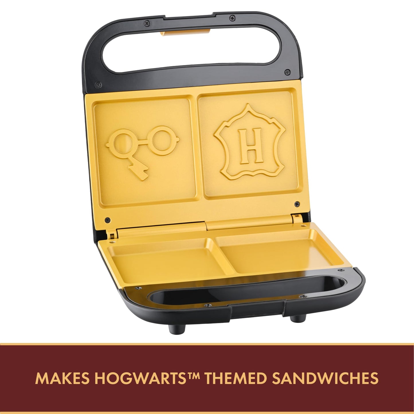 Sandwichera Dual Warner Brothers Negro Dorado con Imprints Hogwarts Crest y Vasos Harry Potter