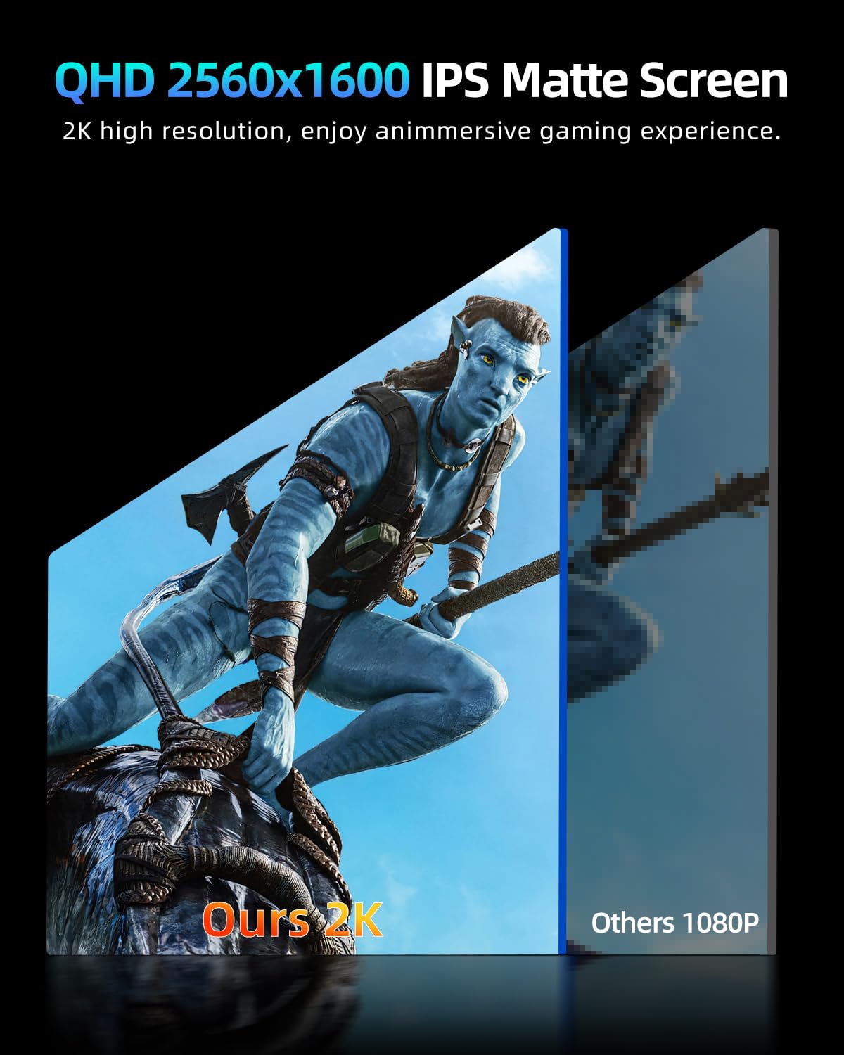 Monitor de Juegos Portátil UPERFECT 2K Negro 144Hz HDR IPS para Consola de Juegos