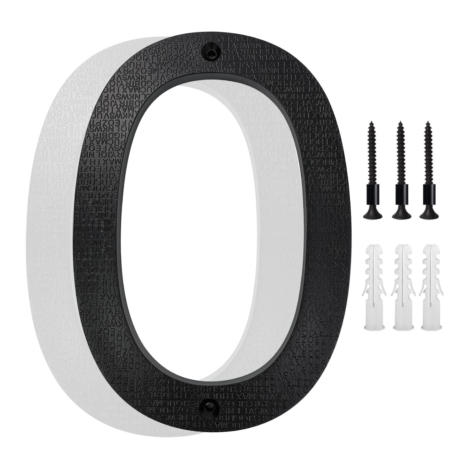 GLINTYU Numeros para Casa Exterior, Altura 20 cm, Material ABS Engrosado de 8,3 mm, Negro Mate, Fácil de Instalar y Resistente, Adecuado para Uso Residencial, de Oficina, Piso y Calle (0)