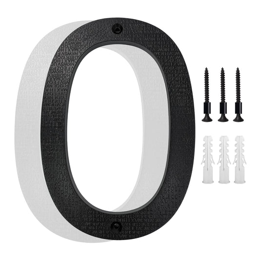 GLINTYU Numeros para Casa Exterior, Altura 20 cm, Material ABS Engrosado de 8,3 mm, Negro Mate, Fácil de Instalar y Resistente, Adecuado para Uso Residencial, de Oficina, Piso y Calle (0)