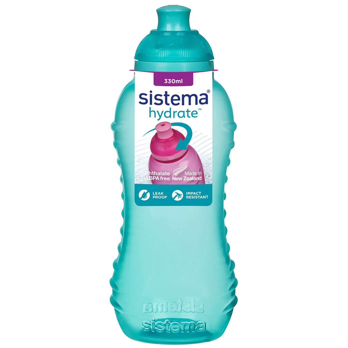 Sistema 780C6 Colección Twist 'N' Sip Botella de agua, 325 ml, azul/rosado/verde