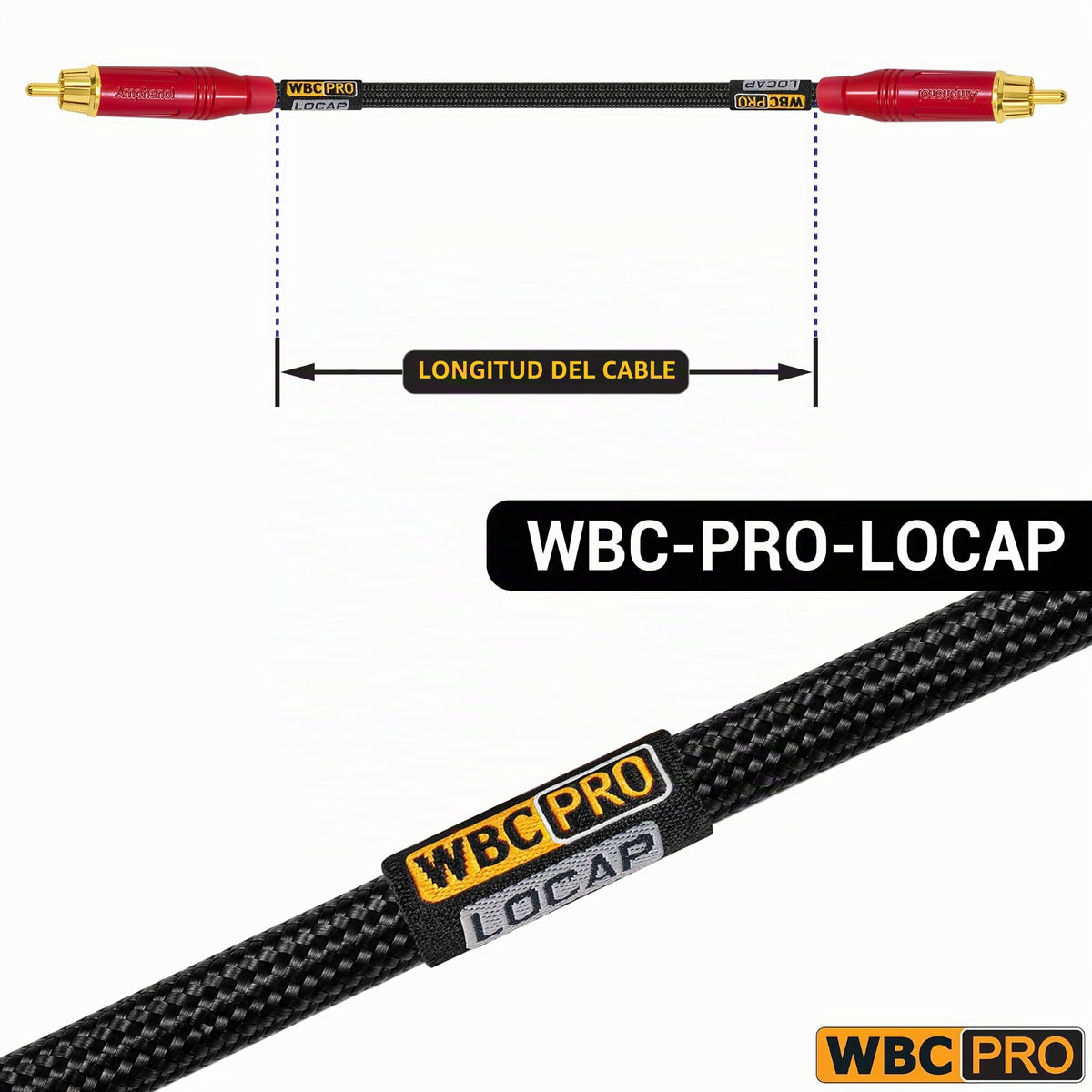 Cables RCA WBC-PRO-LOCAP Baja Capacitancia Interconexión de Audio Profesionales 2.5 Pies 22 AWG Ultrasilenciosos con Enchufes Amphenol ACPR