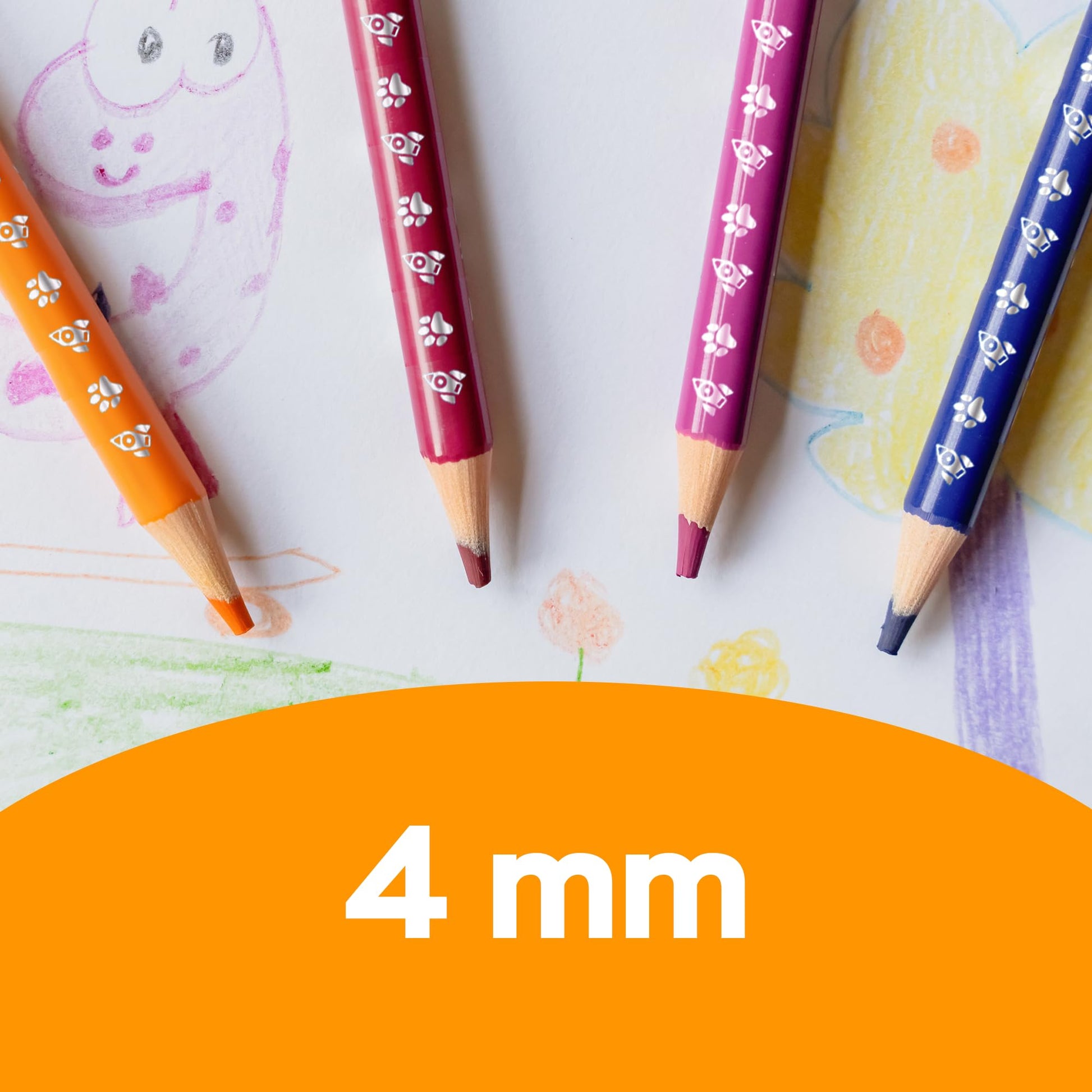 BIC Lápices de Colores Evolution Mina Gruesa 4mm Hechos de Madera Mayor Cremosidad Colores Intensos Cuerpo Redondo 24 Piezas