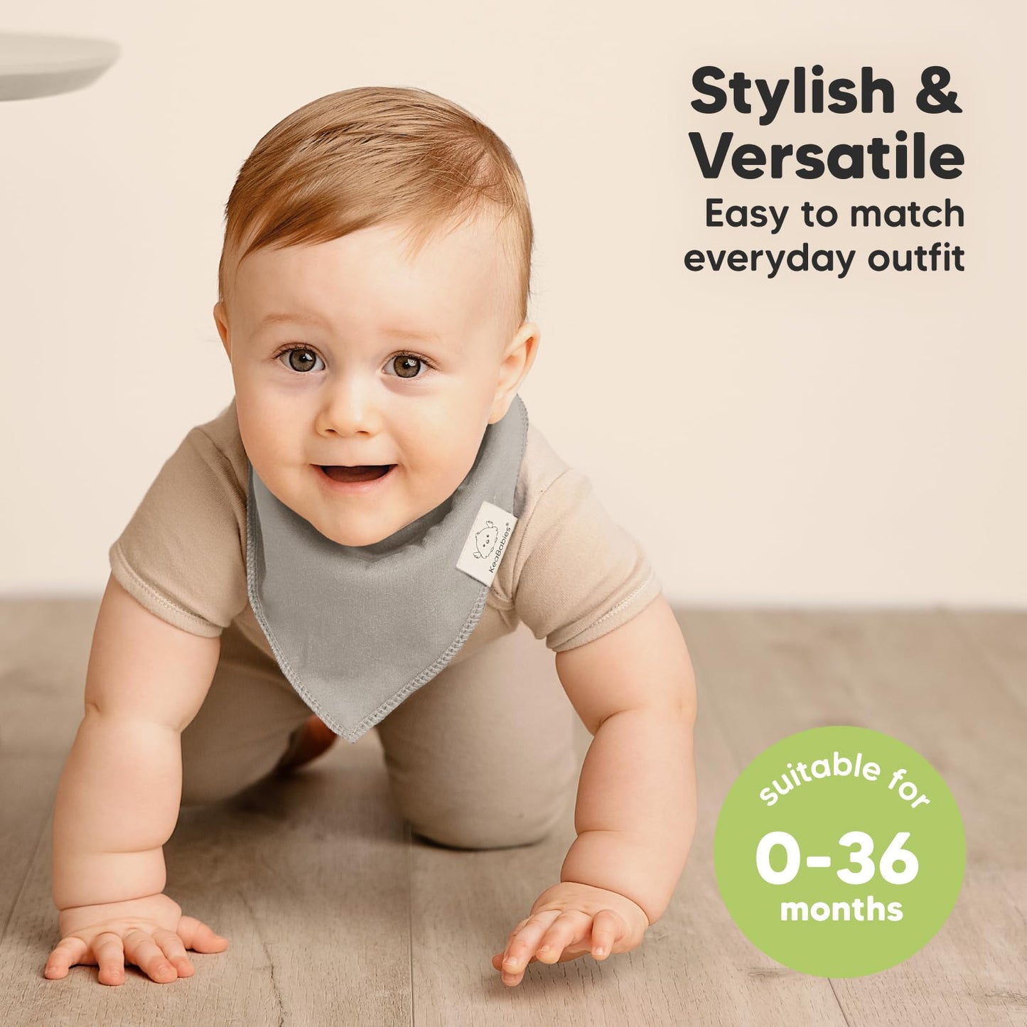 KeaBabies - Paquete de 8 baberos orgánicos para niñas - Baberos triangulares súper absorbentes para bebés babeos y dentición, 100% algodón extra suave para recién nacido, bebé de 0 a 36 meses