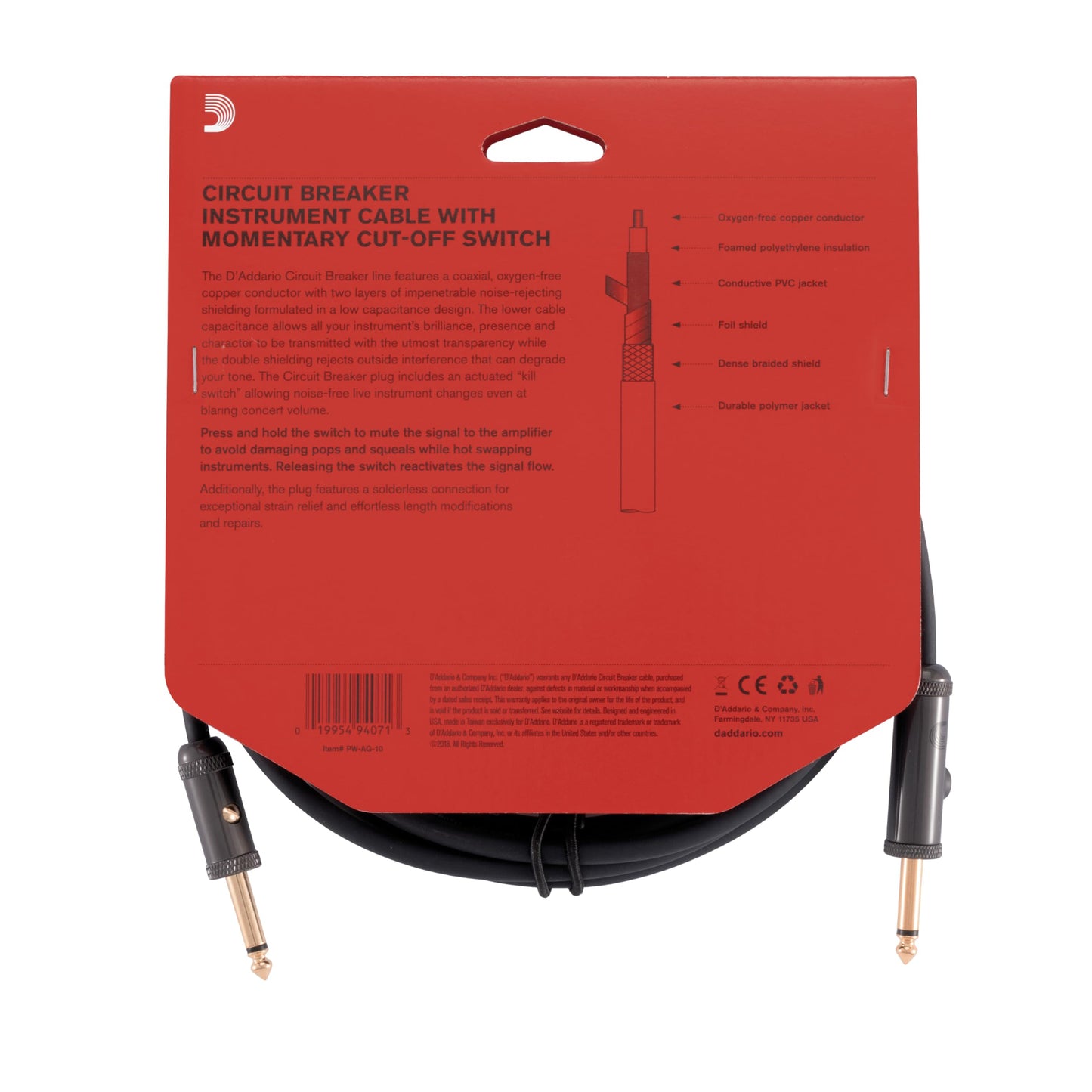 Cable de Series Planet Waves Negro Extremo Recto 10 Feet