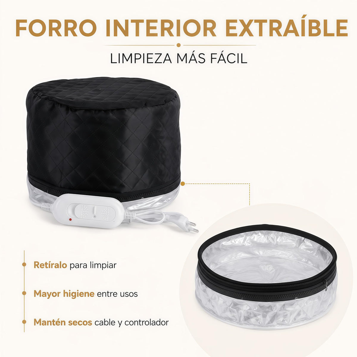 TRYXZSZ Gorro Térmico para Cabello, 3 Niveles, Apagado Automático 20 Min