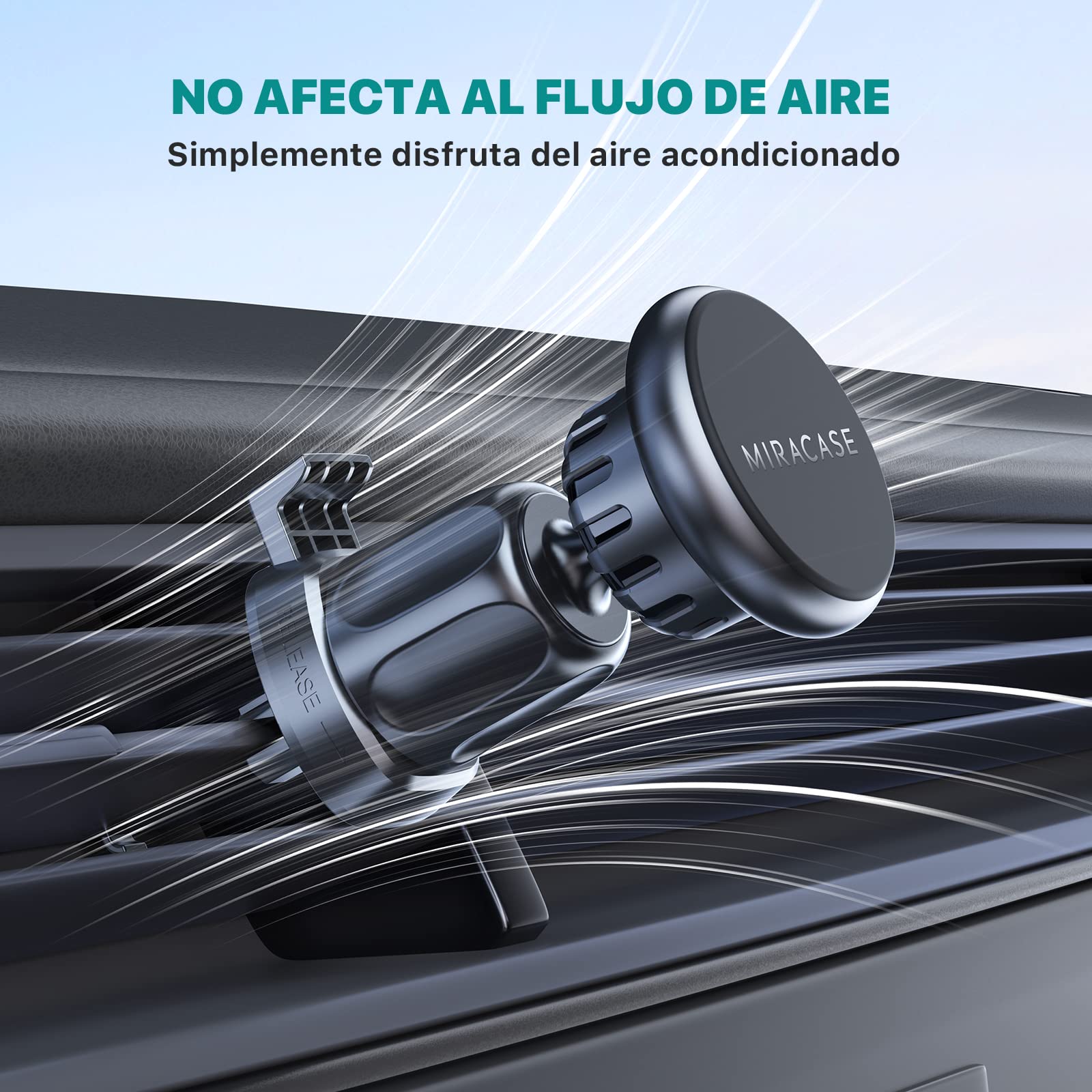 Soporte Celular Miracase Negro Grado Militar Magnético para Automóvil