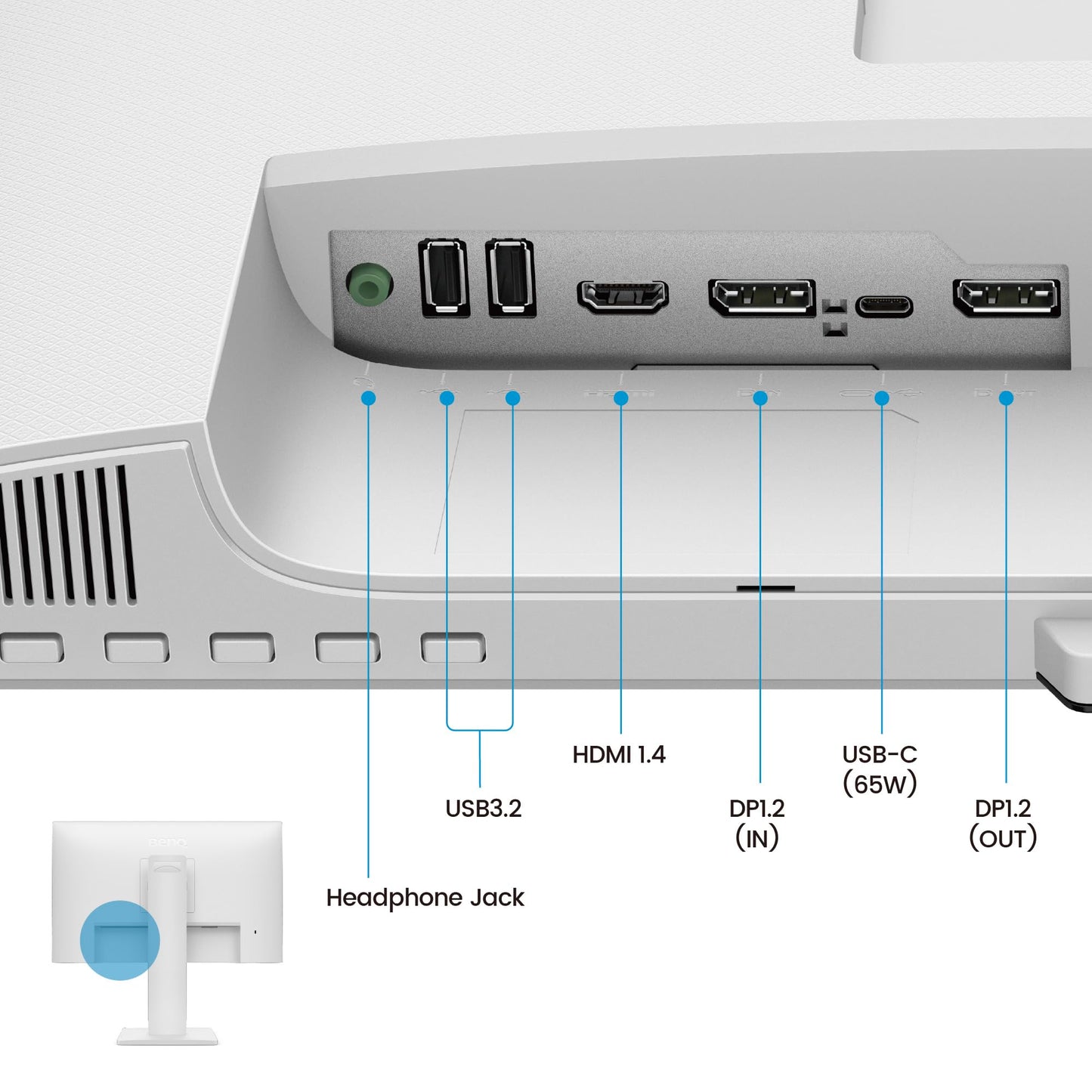 Monitor BenQ 23.8 Pulgadas USB-C FHD IPS 100Hz Ergonómico Ajustable con Cuidado de la Vista