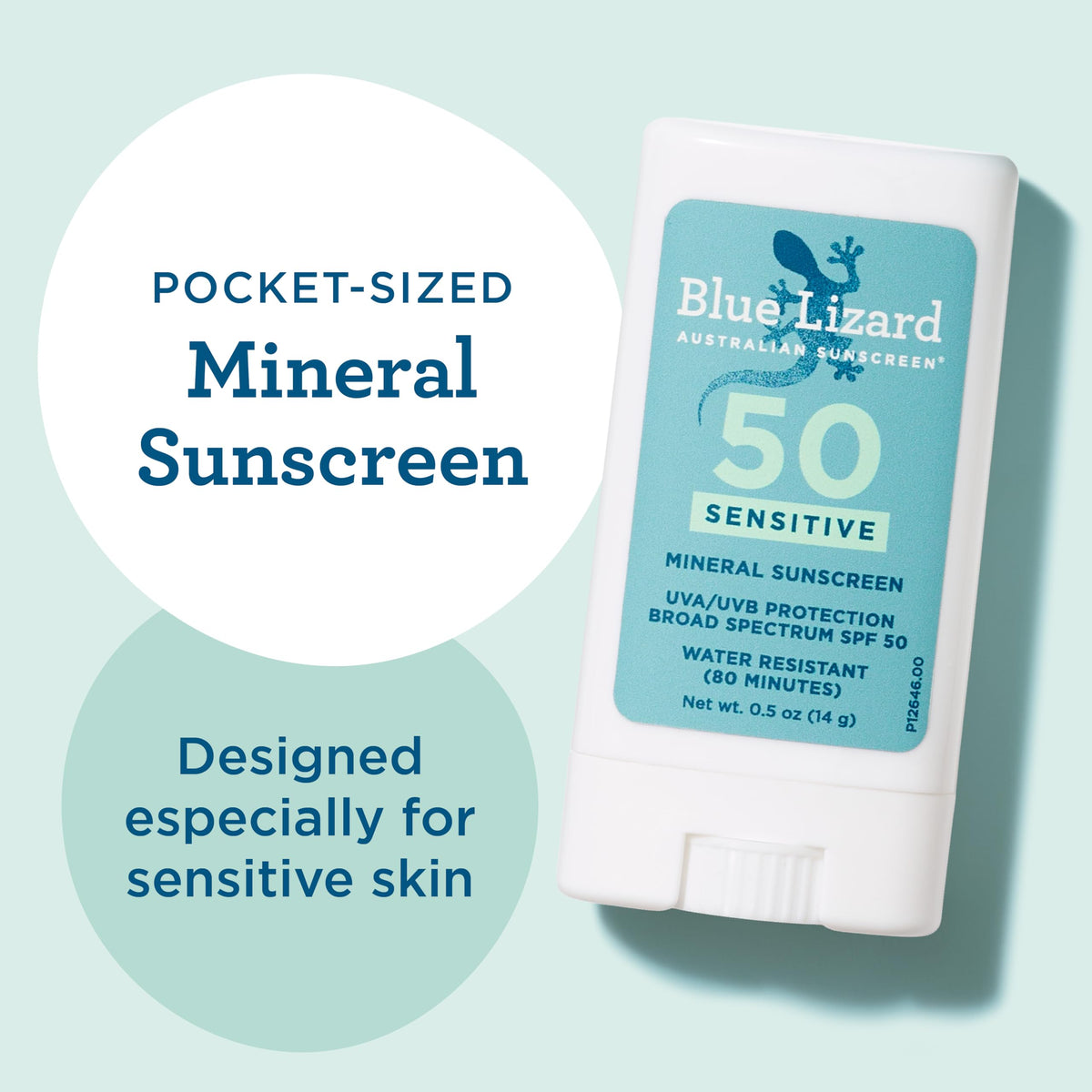 Protector Solar en Barra Blue Lizard Zinc Oxide SPF 50+ Resistente al Agua para Piel Sensible
