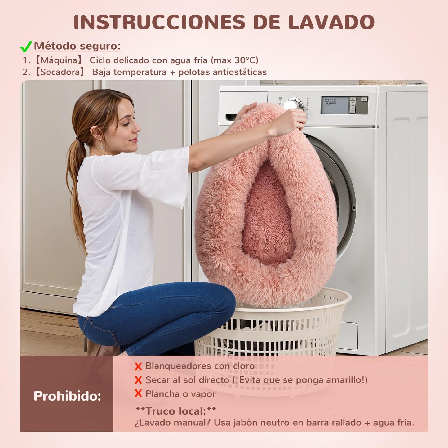 Cama para Perro Spring Blossoms Polvo de Hadas Antideslizante y Mullida 120cm