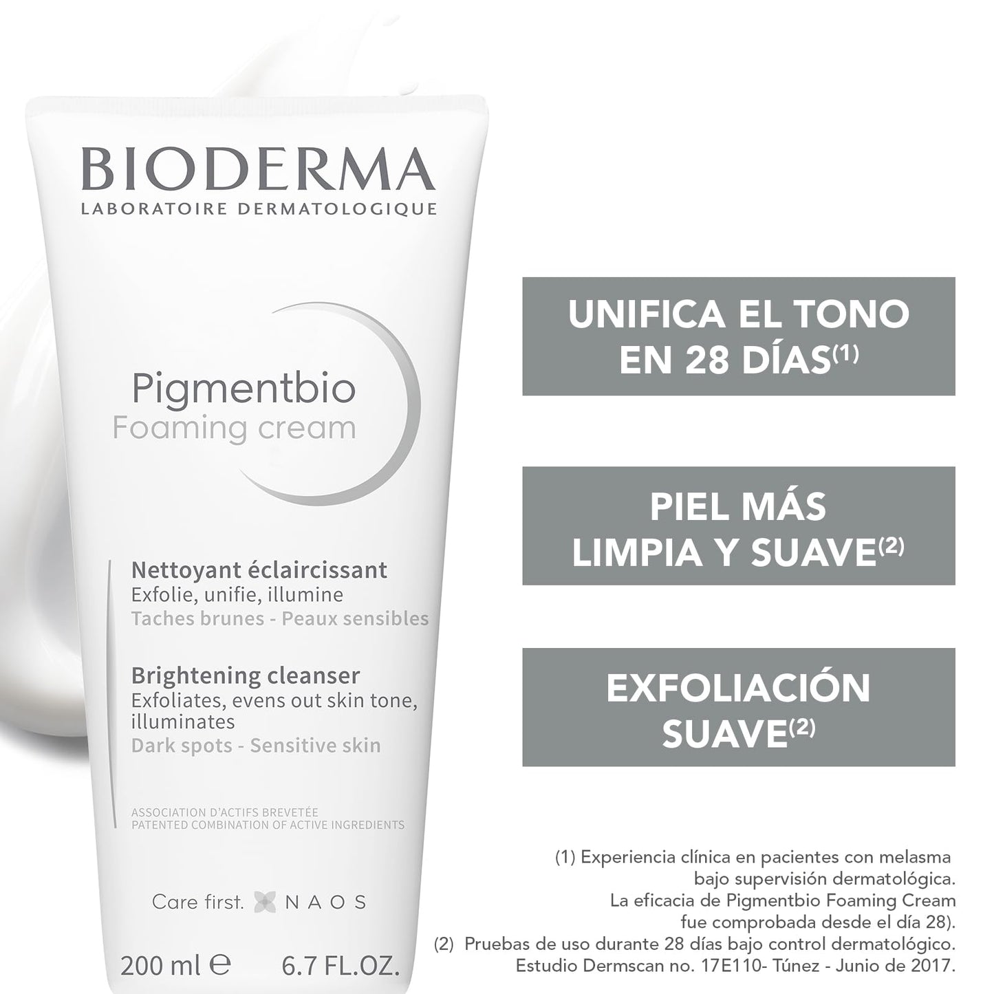 BIODERMA, BiPack Pigmentbio Foaming Cream, Limpiador Exfoliante, Jabón en Crema Exfoliante para Rostro