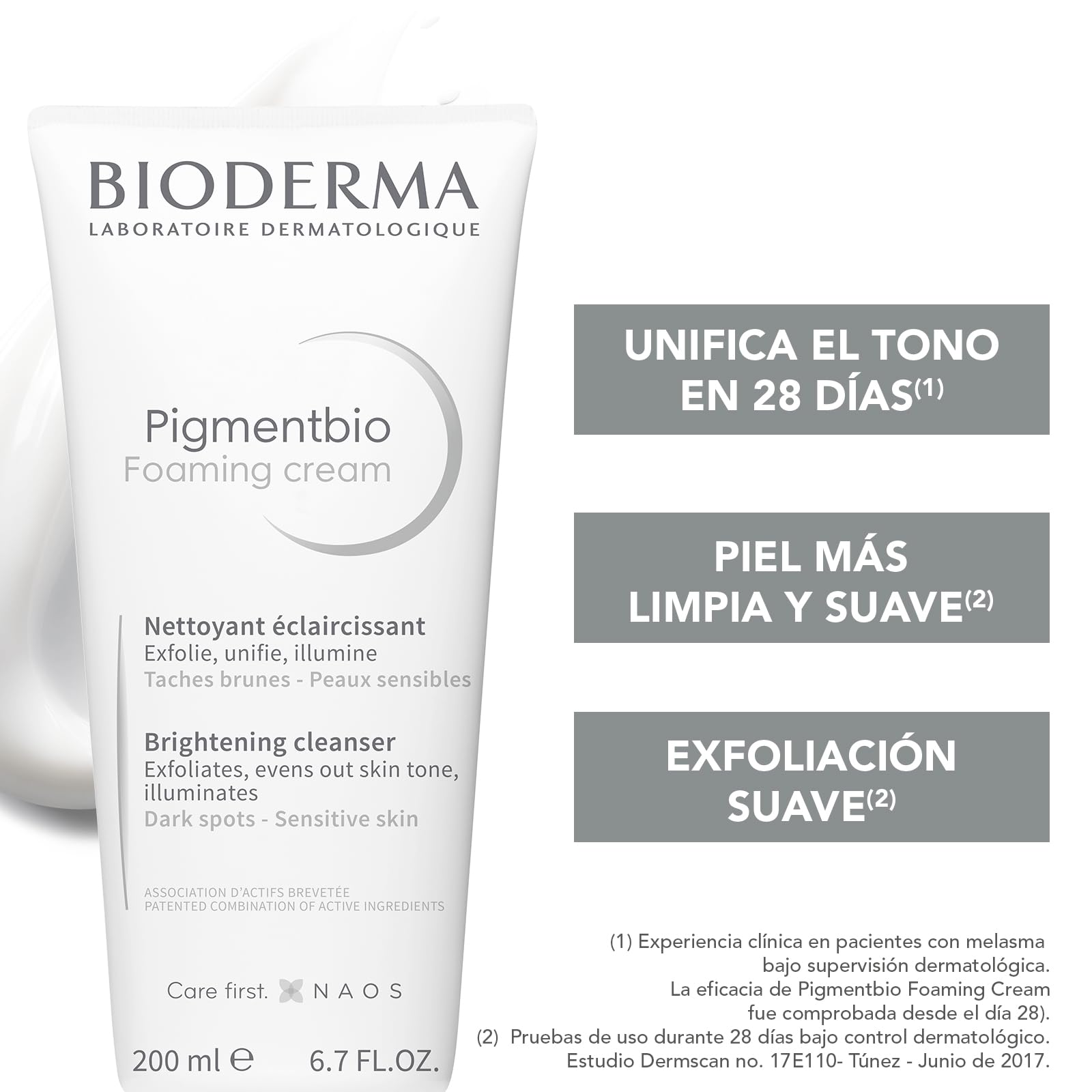 BIODERMA, BiPack Pigmentbio Foaming Cream, Limpiador Exfoliante, Jabón en Crema Exfoliante para Rostro