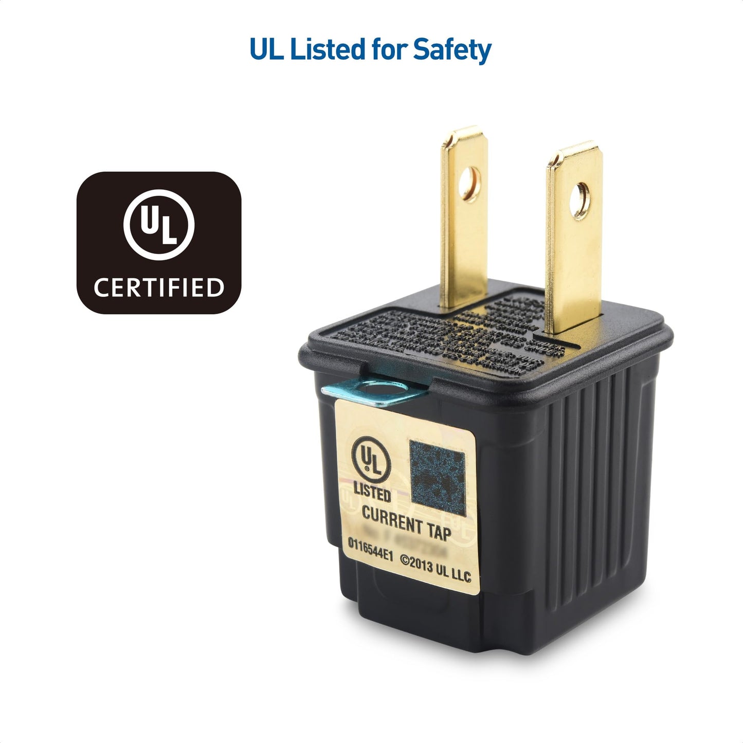 Cable Matters - Paquete de 3 adaptadores de 2 clavijas a 3 clavijas, adaptador de enchufe 3P a 2P - Convierte una toma de 2 clavijas para soportar enchufes de 3 clavijas, negro