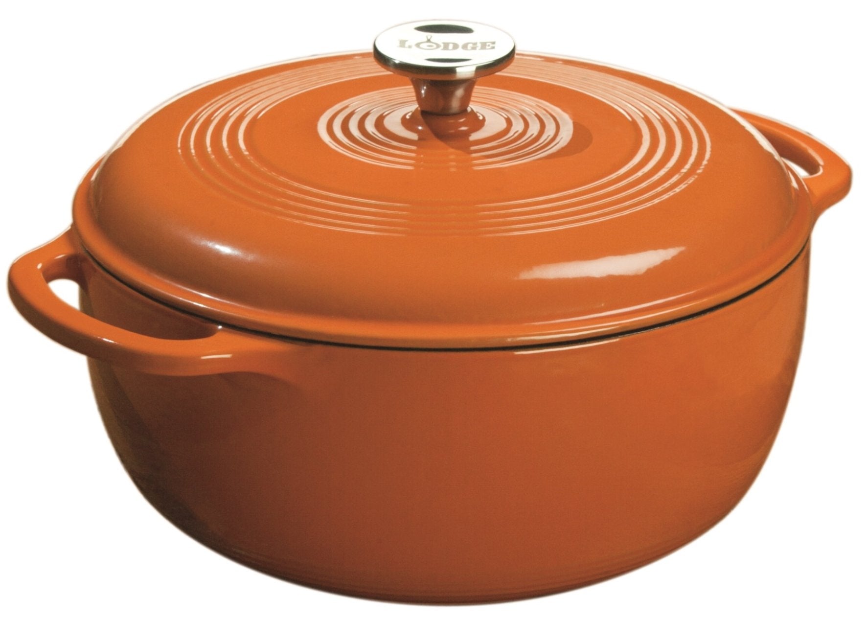 Lodge Color EC6D63 Olla holandesa de hierro fundido esmaltado, 5.6 L, pumpkin