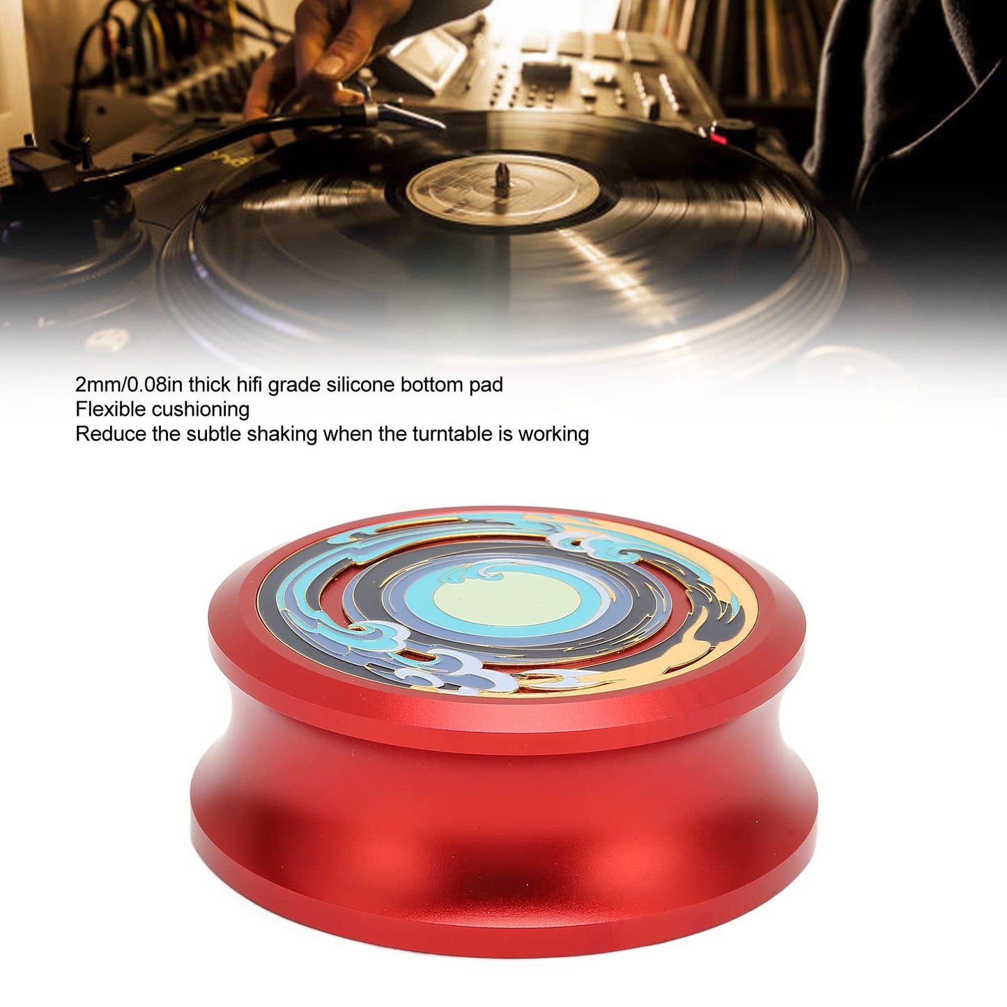 Estabilizador de Disco HiFi LP de Luqeeg, Rojo, Aluminio de Aviación, Latón, Metal, Estabilizador de Disco de Vinilo, Estabilizador