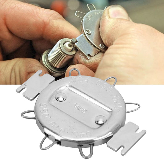 Calibrador de espesores de bujías, calibre de separación de bujías, alta tenacidad, 6 cables, cromado a prueba de óxido para medir(Plata)