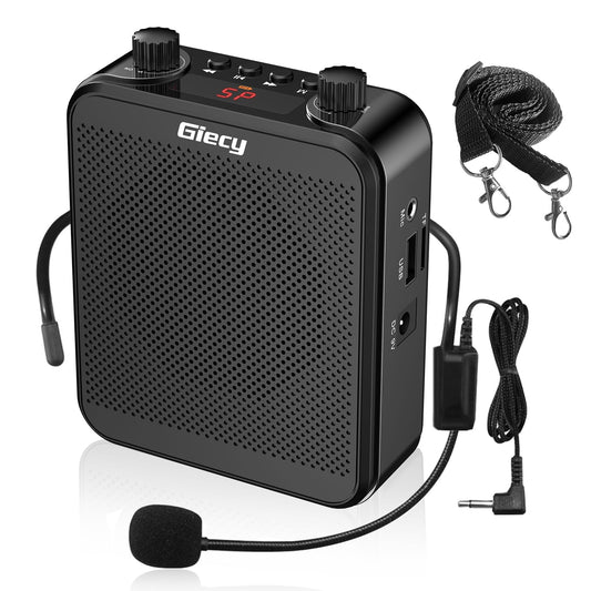 Giecy - Amplificador de Voz Personal, Amplificador de Voz portátil, 30 W, 2800 mAh, Sistema PA Recargable para múltiples ubicaciones, Aula, reuniones y Exteriores