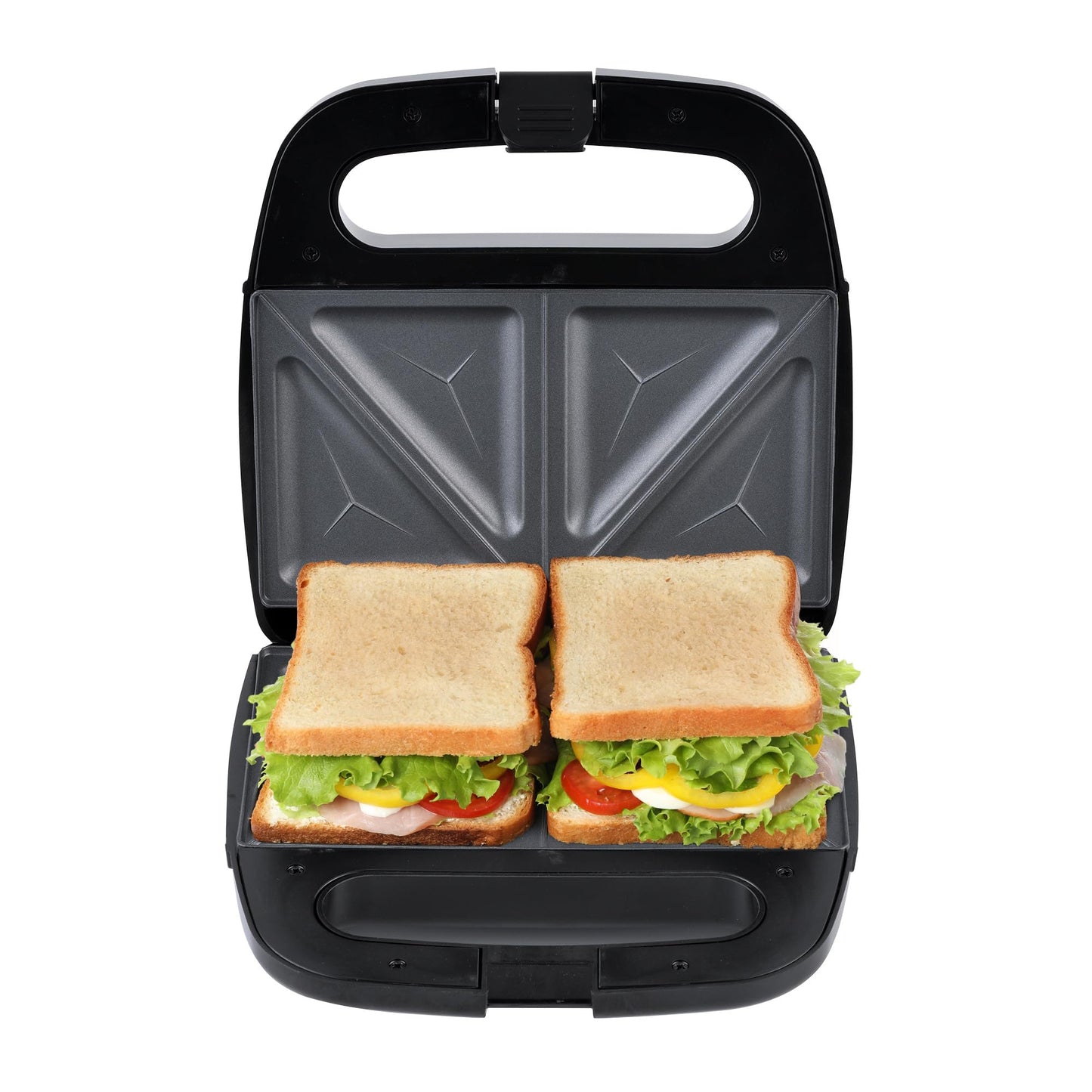 Sandwichera MasterChef Hukën Acero Inoxidable 750W Superficie Antiadherente Fácil Limpieza