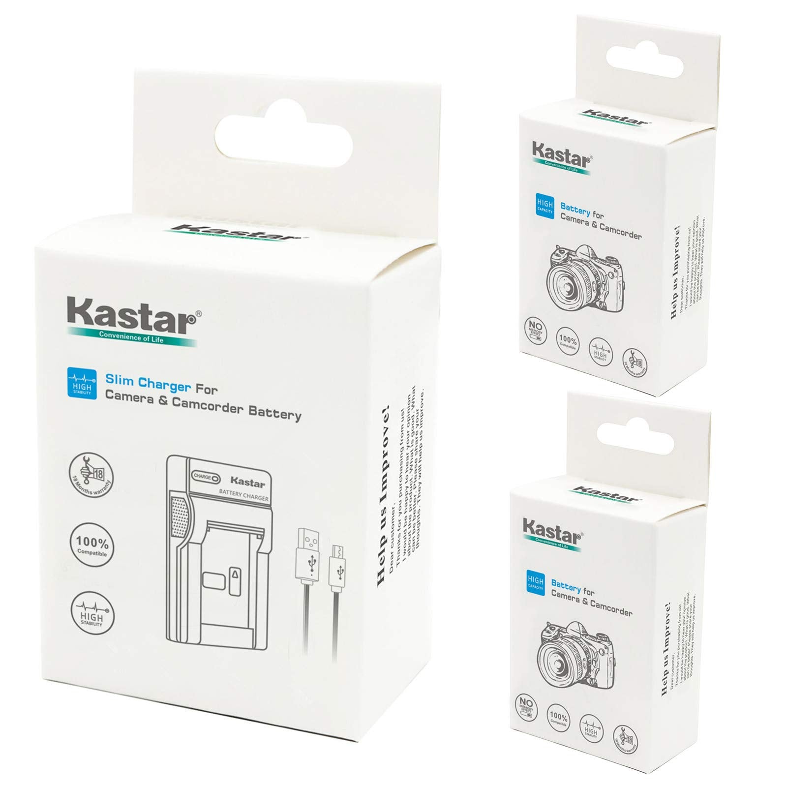 Kastar 2 baterías + cargador de repuesto para Sony NP-BN1 DSC-QX10 QX30 QX100 DSC-TF1 DSC-TX10 TX20 DSC-TX30 DSC-W530 DSC-W570 DSC-W650 DSC-W800 DSC-W830