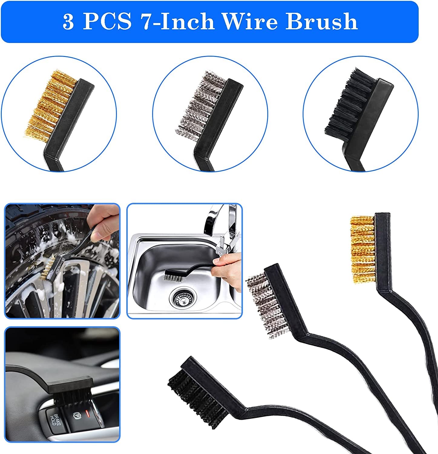 Korins Juego de Cepillos para Limpieza de Coches, 27PCS Kit de Cepillo de Limpieza de Llantas de Coche, Juego de Cepillos para Taladro, Kit de Lavado para Interior, Exterior y Ruedas