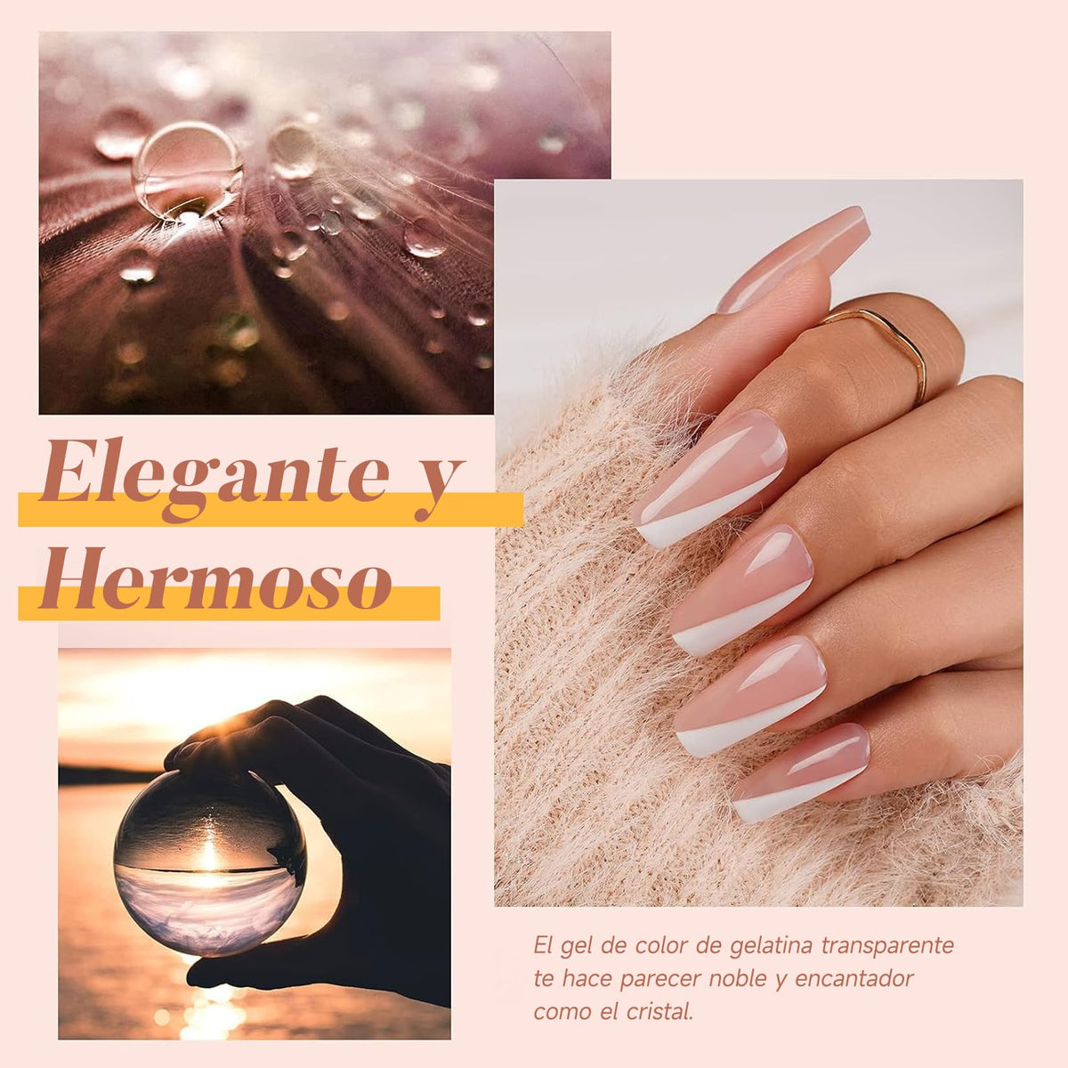 SADOWAY Set de Esmalte de Gel 6 Colores Nude: Tonos Piel Rosa y Marrón, Fórmula sin Toxinas – Larga Duración 21 Días, Acabado Brillante – Fácil de Aplicar en Casa – Regalo Ideal para Mujer