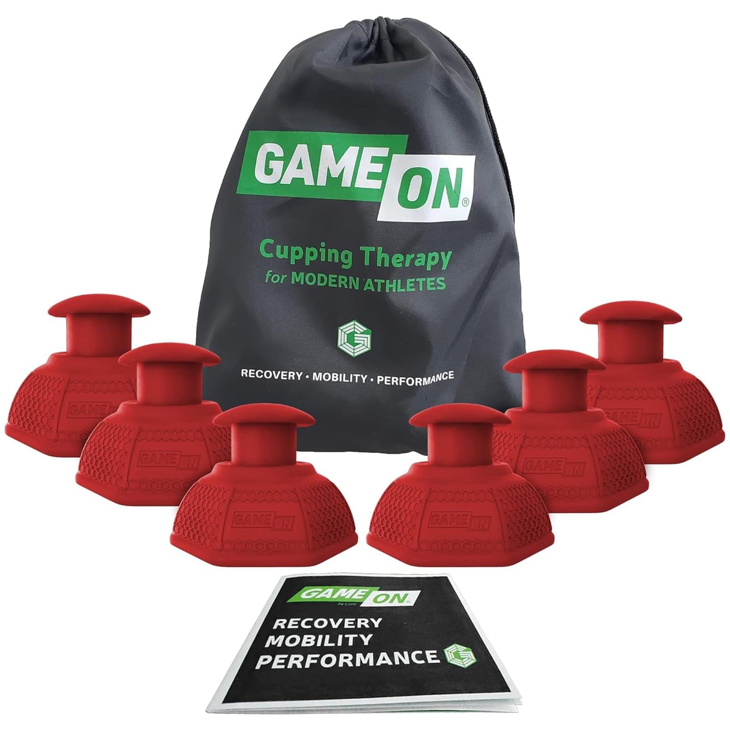 Game On GRPS Professional Quality Silicone Cupping Set for Massage Cupping Fascia Release Trigger Point & Deep Tissue Massager Tool for Back, Shoulders, Knee Pain, Muscle Soreness