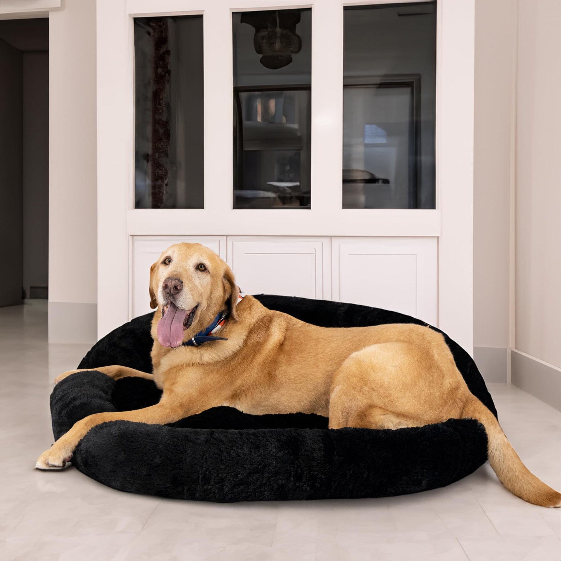 Cama para Perro Hills Negra Tipo Dona Anti Estrés XX-Large