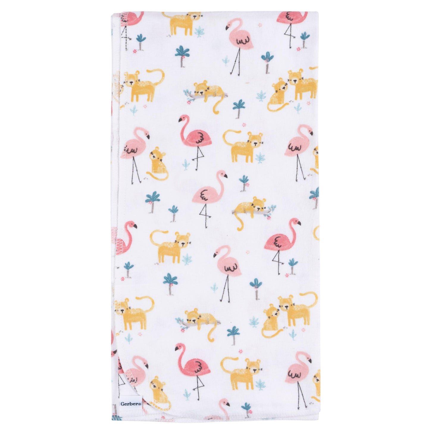Gerber - Mantas Unisex para bebé, 100% Franela de algodón, 30 x 30 Pulgadas (Paquete de 4), Animal Geo Girl, Talla única