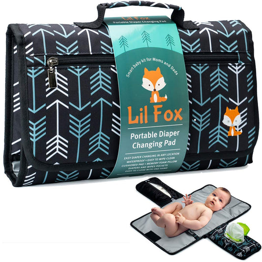 Cambiador Portátil de Pañales Lil Fox Gris Unisex para Bebé