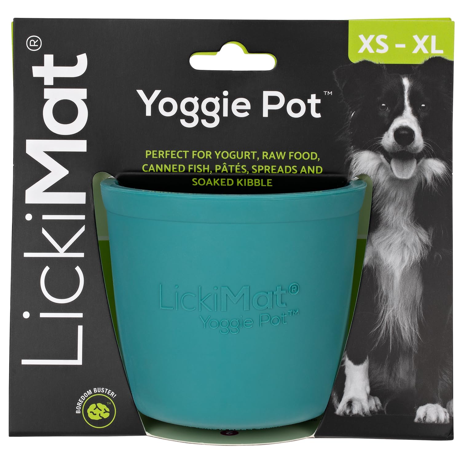 LICKIMAT Yoggie Pot - Distracción, diversión y enriquecimiento Dispensador de goma de larga duración para todos los tamaños de perros y alimentador lento para perros pequeños. The Newest LickiMat