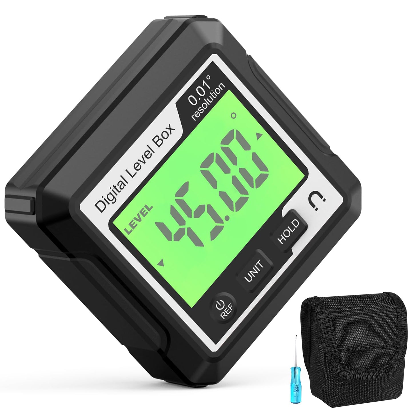 Inclinómetro Digital Abizarch Retroiluminado Portátil con Pantalla LCD Magnética