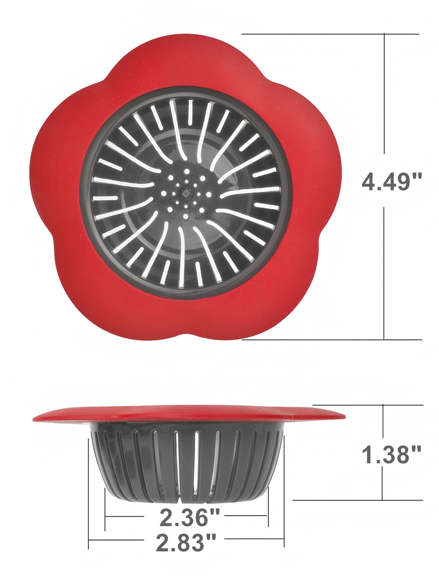 JIANYI - Colador de fregadero de cocina, 4 coladores de fregadero de silicona, borde ancho grande de 4.5 pulgadas de diámetro para fregadero de cocina, multicolor