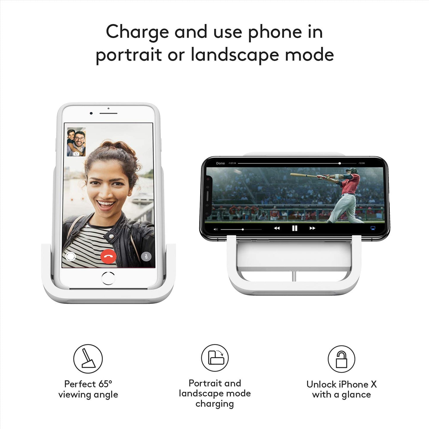 Logitech Soporte de Carga inalámbrico Alimentado para iPhone 8, 8 Plus, X, XS, XS MAX y XR
