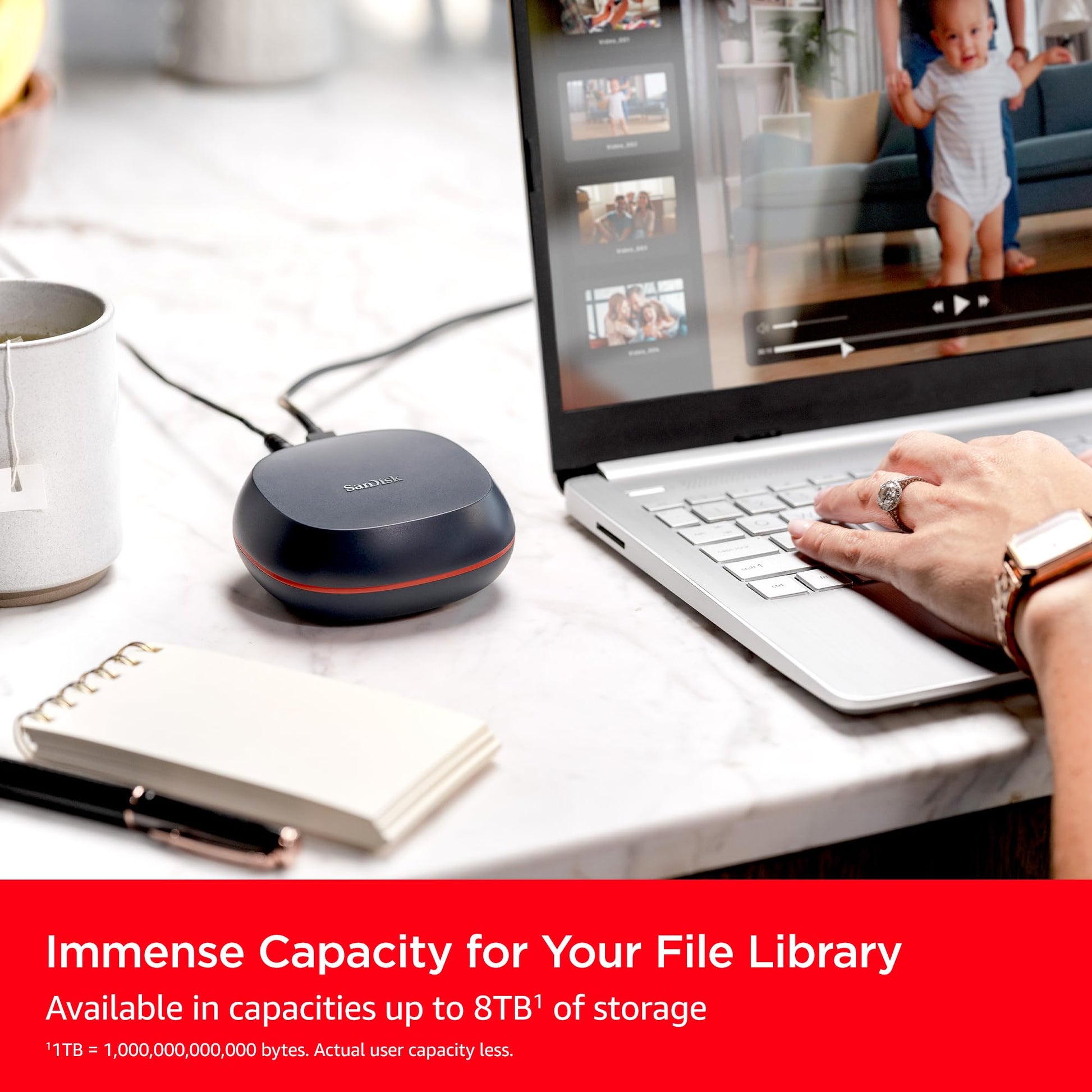 Unidad SSD SanDisk 4 TB Externa USB-C USB 3.2 hasta 1000 MB/s