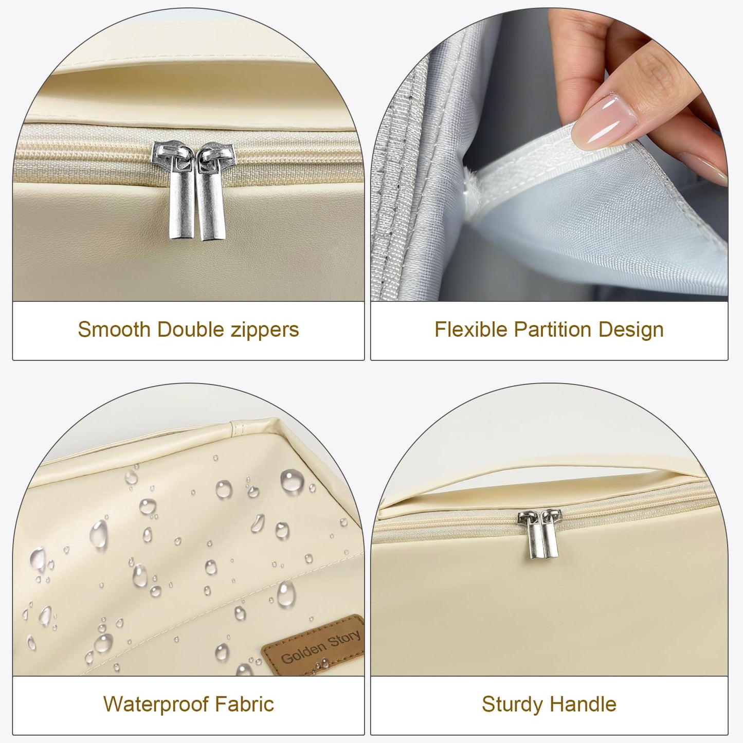 Seektik - Bolsa de maquillaje de pie con múltiples compartimentos, bolsa de maquillaje portátil impermeable plegable de viaje bolsa de maquillaje de pie con almacenamiento de cepillo para polvo para