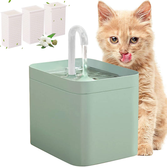 LIANNAW108 Fuente de Agua para Gatos,1.5 L Bebedero para Gatos Automático,Ultra Silencioso,3 Modos Ajustables,con 3 Filtros de Repuesto,para Gatos y Perros