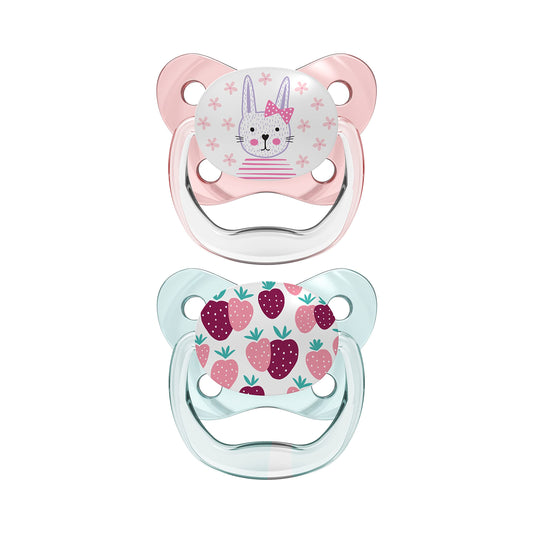 Dr. Brown's PreVent Chupete de contorno, etapa 1 (0 – 6 m), diseño de lunares, color rosa