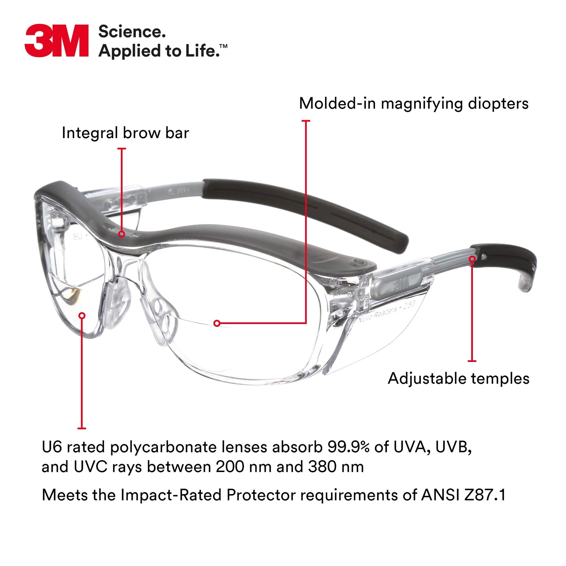 Anteojos de Protección 3M Nuvo Lentes Transparentes
