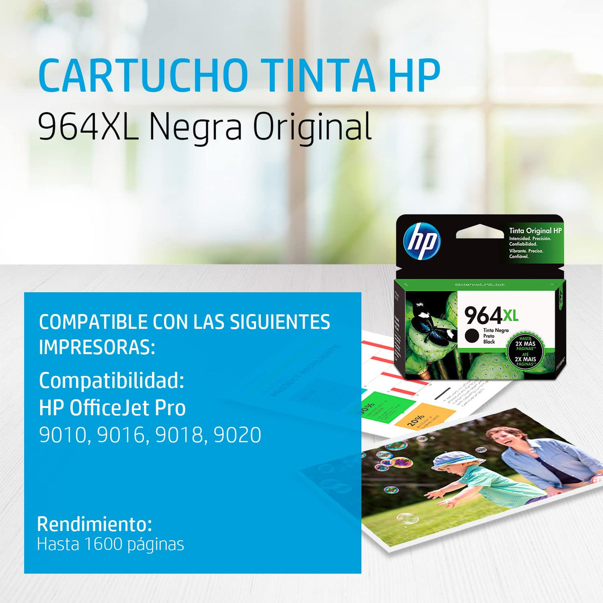 Cartucho de Tinta HP 964XL Negro Original