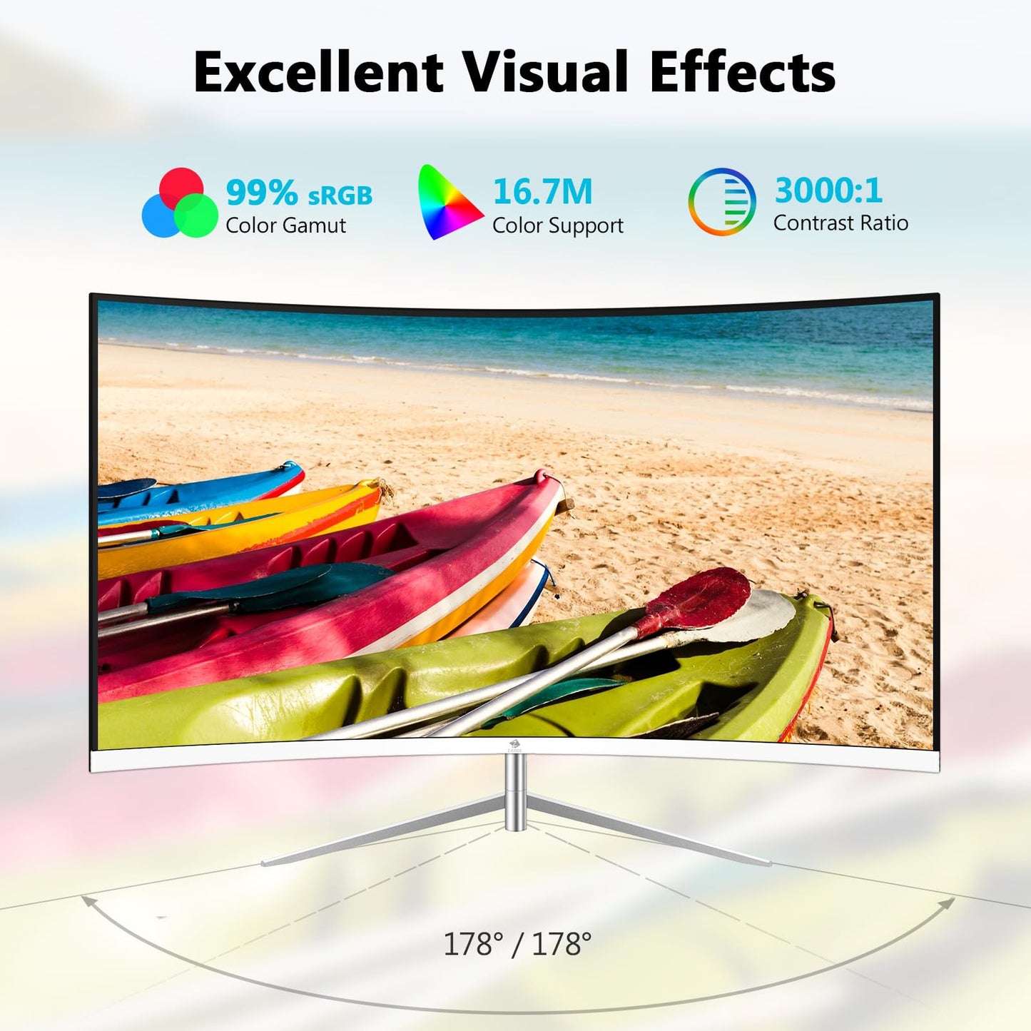 Monitor Curvo Z-EDGE Negro Mate Full HD 1080P 100Hz VA 27 Pulgadas