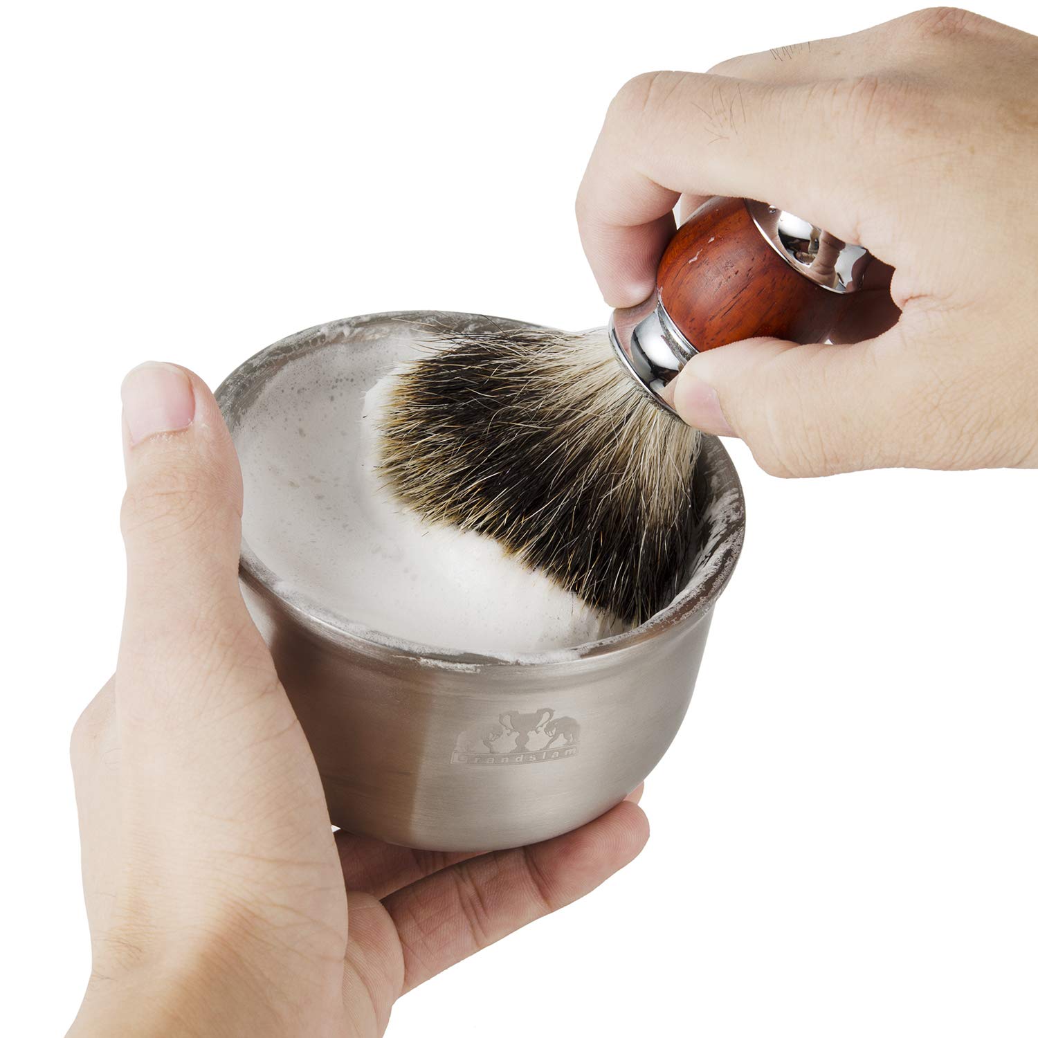 Grandslam Cuenco De Jabón De Afeitar, Cuenco De Espuma De Afeitar Resistente 304 Para Hombres, Conservación De Calor De Doble Capa, Crea Una Rica Crema De Afeitar Y Mantiene Tu Espuma Caliente