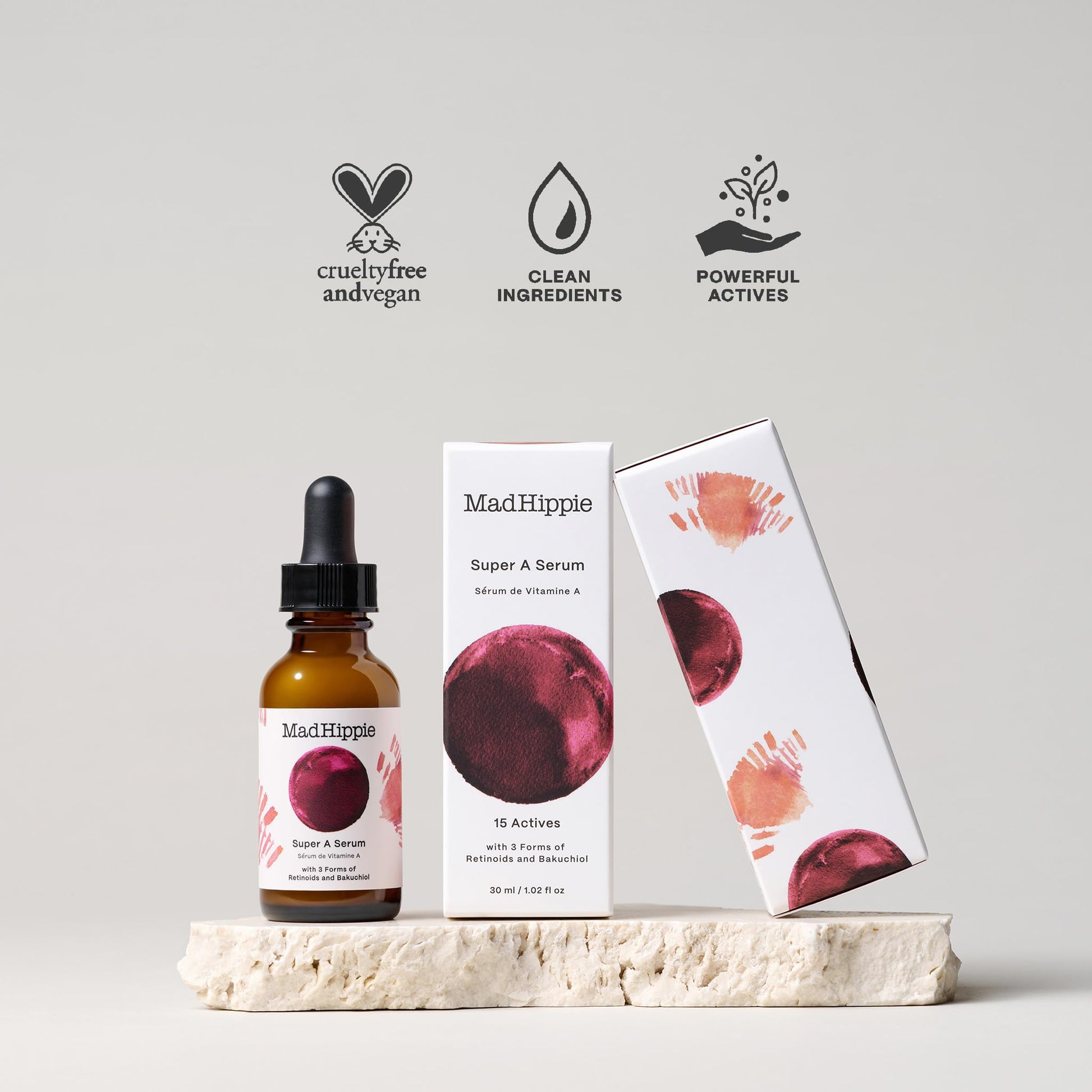Mad Hippie Skin Care Set, Day & Night Dual Pack Includes 1 - Vitamin C Serum with Vitamin E & 1 - Vitamin A Serum with HPR & Aloe, Natural Vegan Active Ingredients, Travel Size, 0.5 Fl Oz Ea