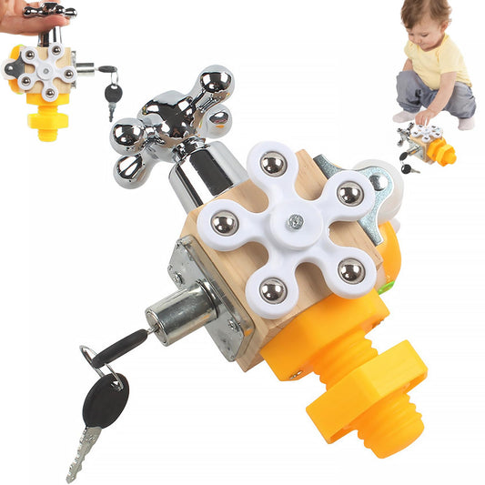Juguete de Aprendizaje Sensorial con Cerraduras,Tablero Sensorial,Cerraduras Juguete Sensorial,Juguetes Educativos De Aprendizaje Temprano Mejora la Coordinación,Educativos Montessori Lock Picking Toy