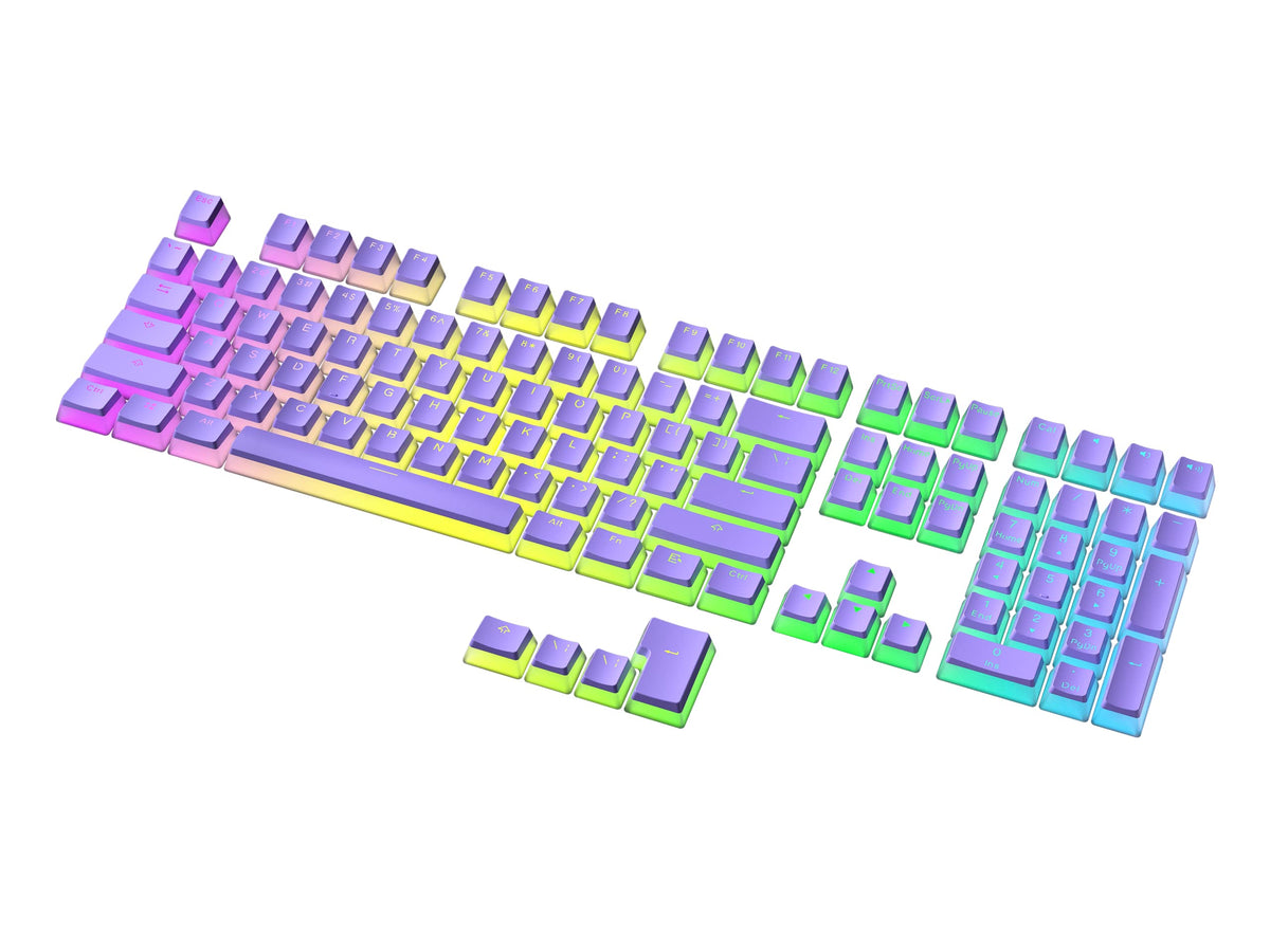 Teclas Ranked Pudding PBT Lavanda Diseño Translúcido para Teclado Mecánico RGB ANSI e ISO