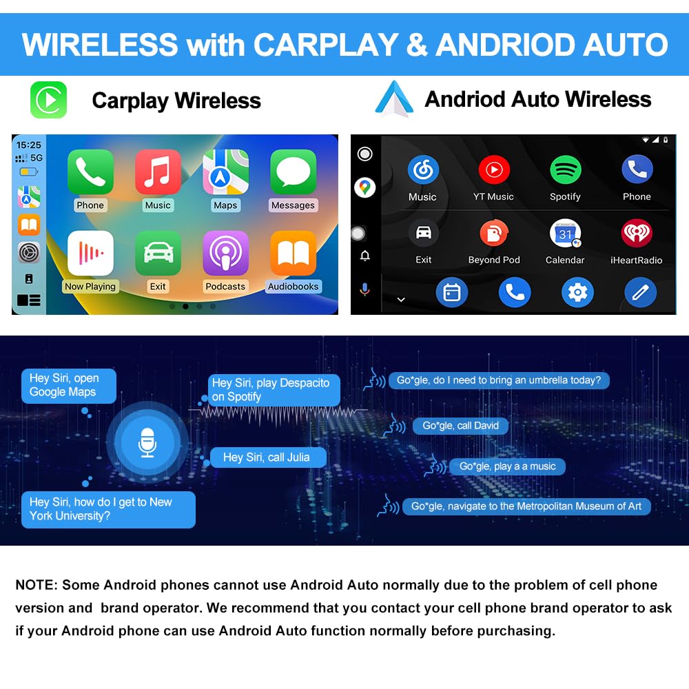 Radio de coche estéreo universal de 8 núcleos con visualización táctil giratoria 10.6, Android 13 [4 GB+64 GB]